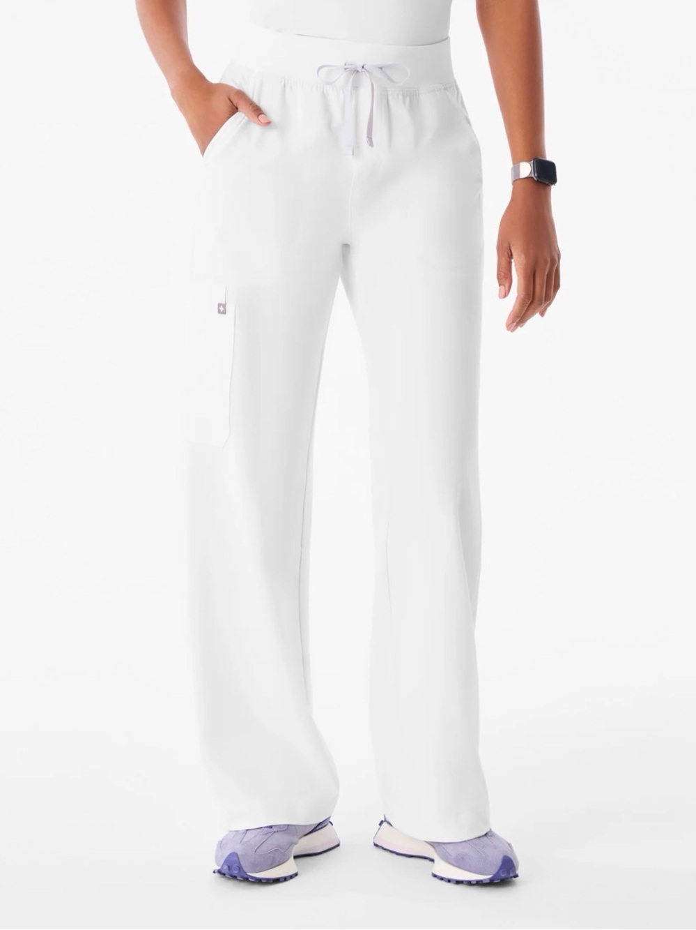 FIGS Wide-Leg Women’s Scrub Pants - White